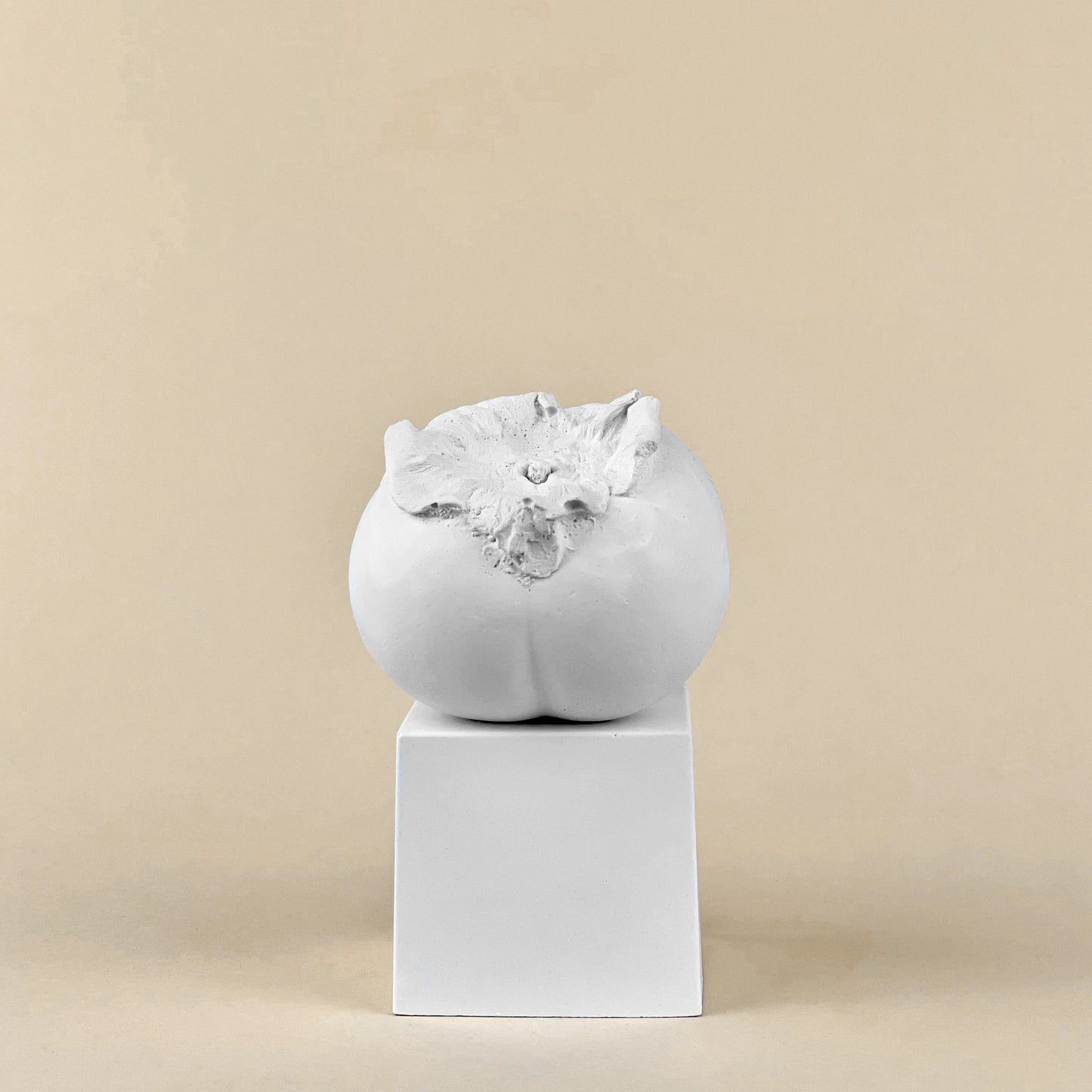 Persimmon made of plaster and fake fruit is all white