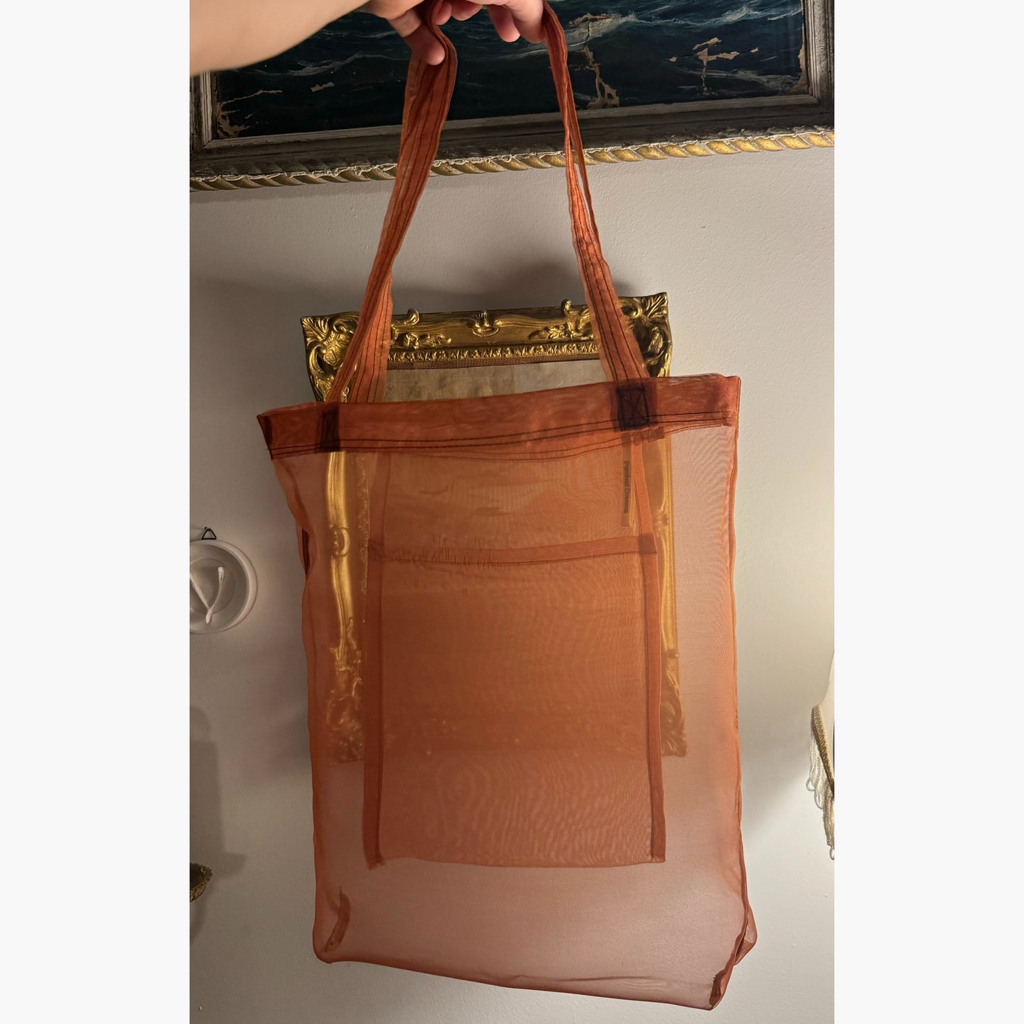 SHOWOFF BAG IN RUST ORGANZA