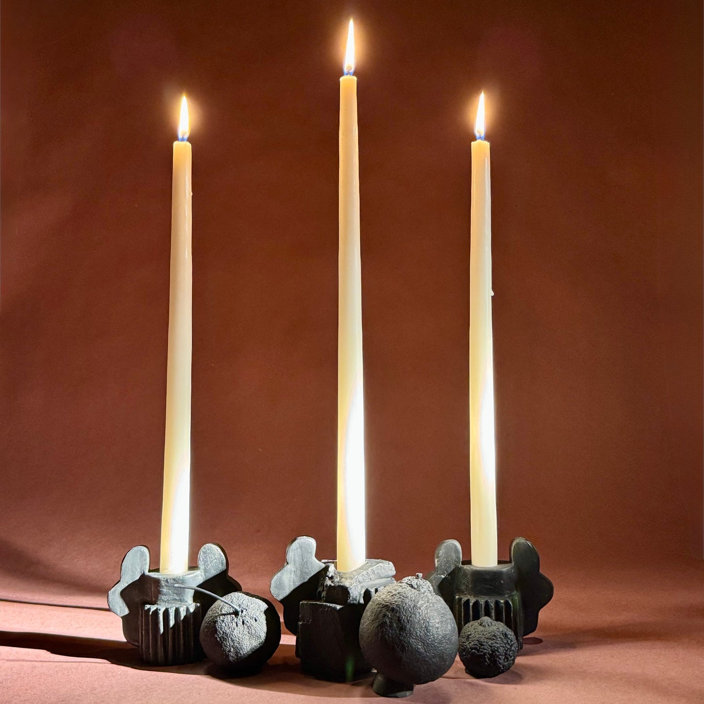 CANDLESTICK SET - COAL BLACK