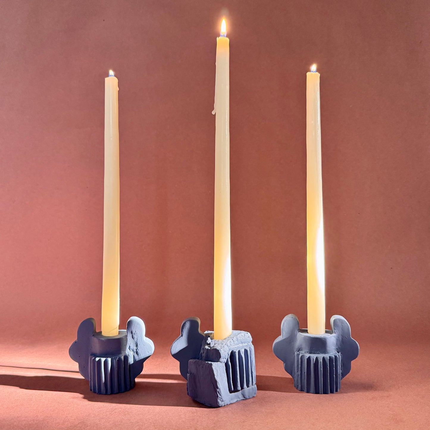 CANDLESTICK SET - CORNFLOWER BLUE