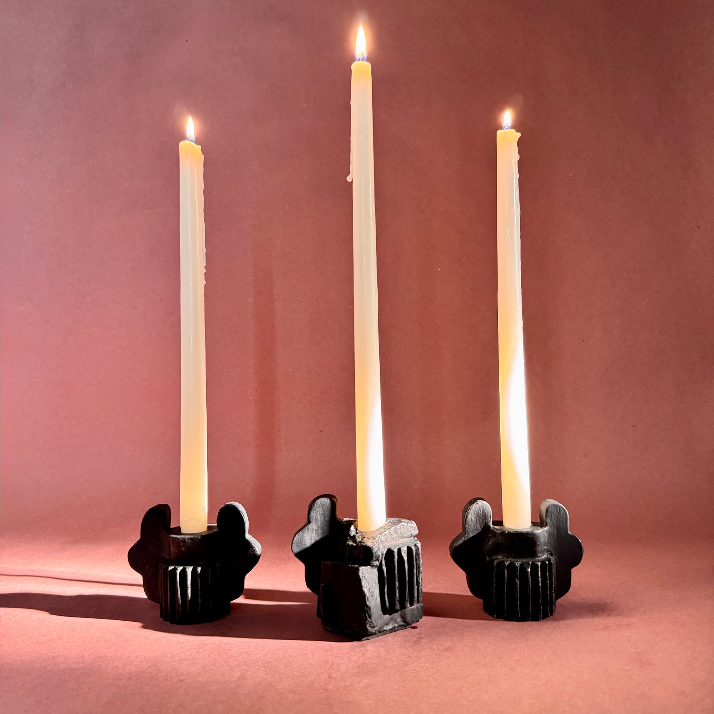 CANDLESTICK SET - COAL BLACK
