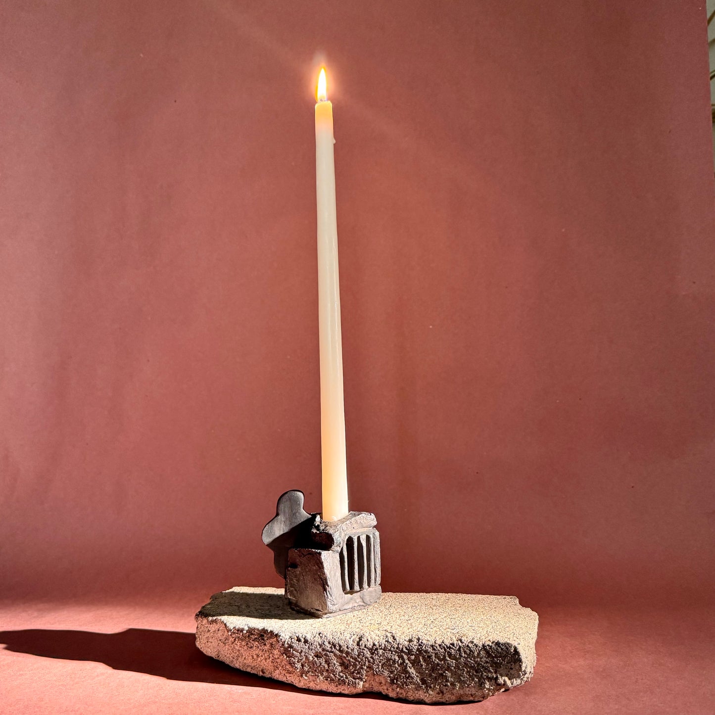 STANDING STONE CANDLESTICK - COAL BLACK