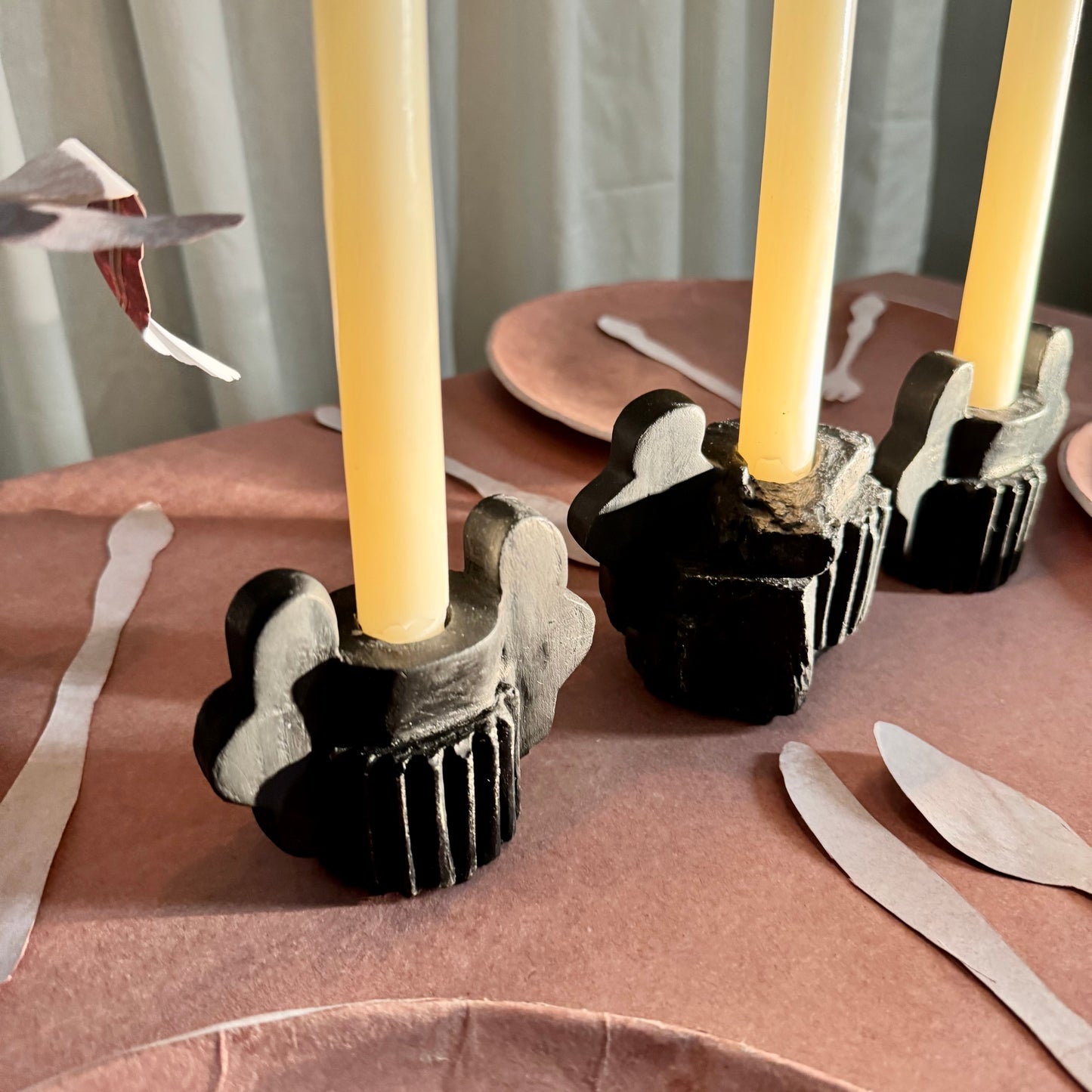 CANDLESTICK SET - COAL BLACK