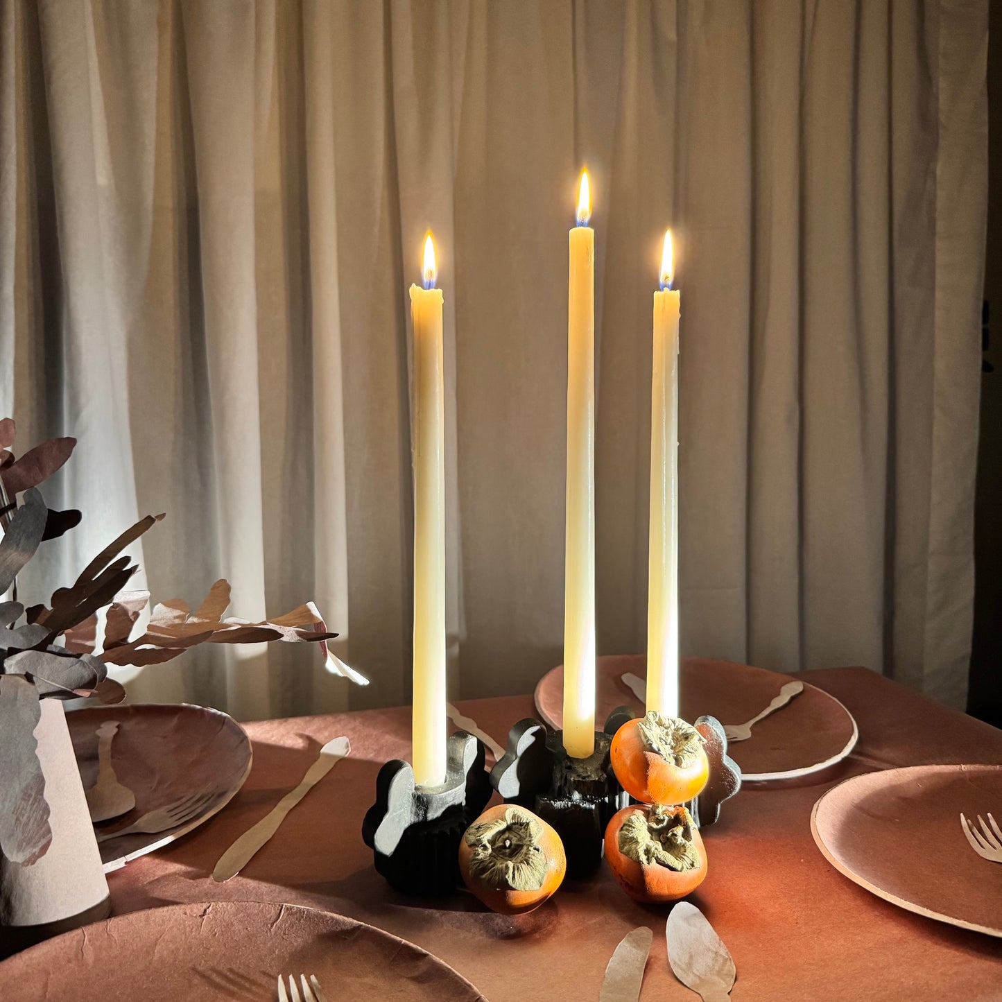 CANDLESTICK SET - COAL BLACK