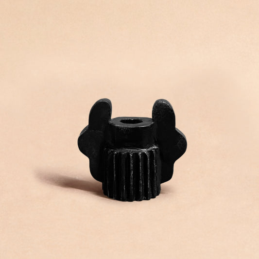 TWIN OAK LEAF CANDLESTICK - COAL BLACK