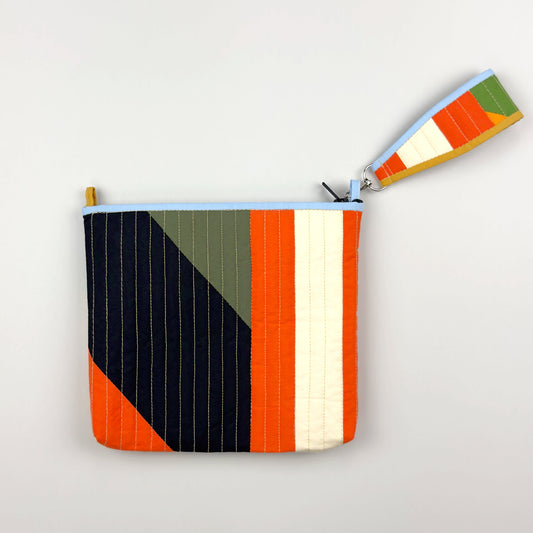 UTILITY POUCH IN GEO QUILT