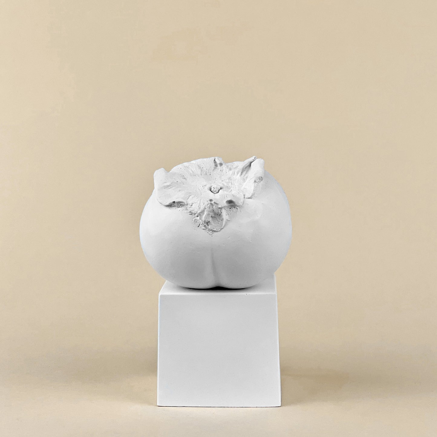 Persimmon made of plaster and fake fruit is all white 