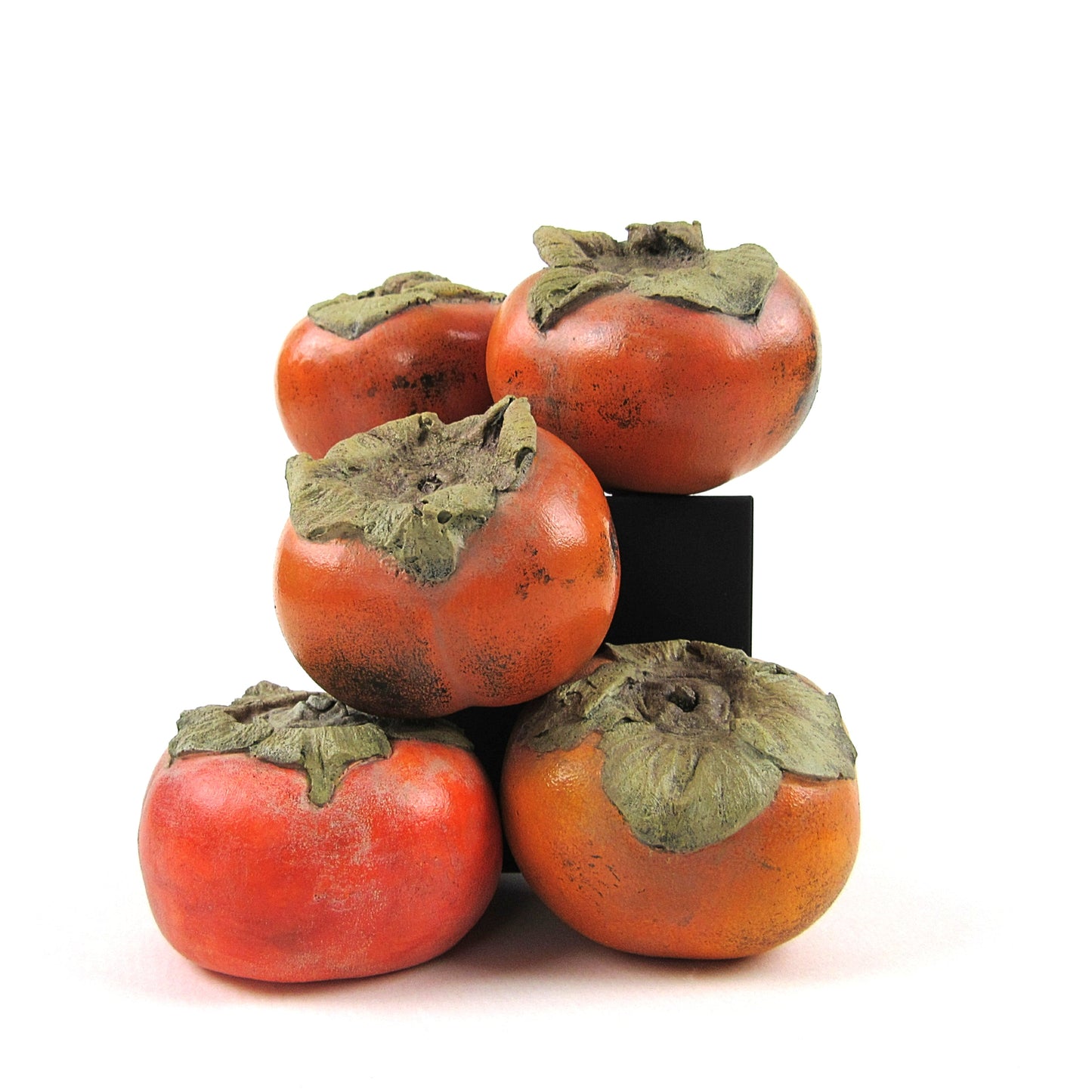 Persimmons made of plaster and hand painted 