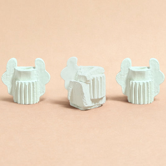 CANDLESTICK SET - SCULPTURE WHITE