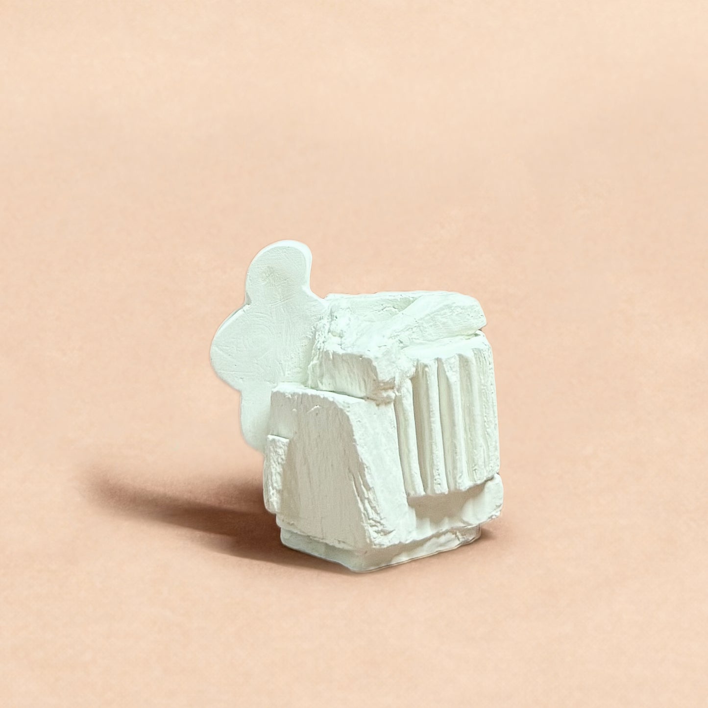 STANDING STONE CANDLESTICK - SCULPTURE WHITE