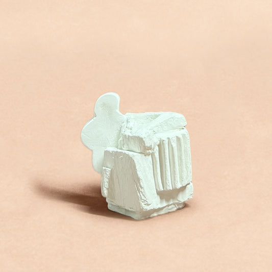 STANDING STONE CANDLESTICK - SCULPTURE WHITE